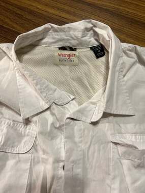Wrangler Authentics Men's Short Sleeve Vented Fishing Utility Shirt White 4X